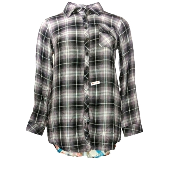 Tolani Tops - Tolani Women's Collection  plaid  Tunic front and back floral Large P